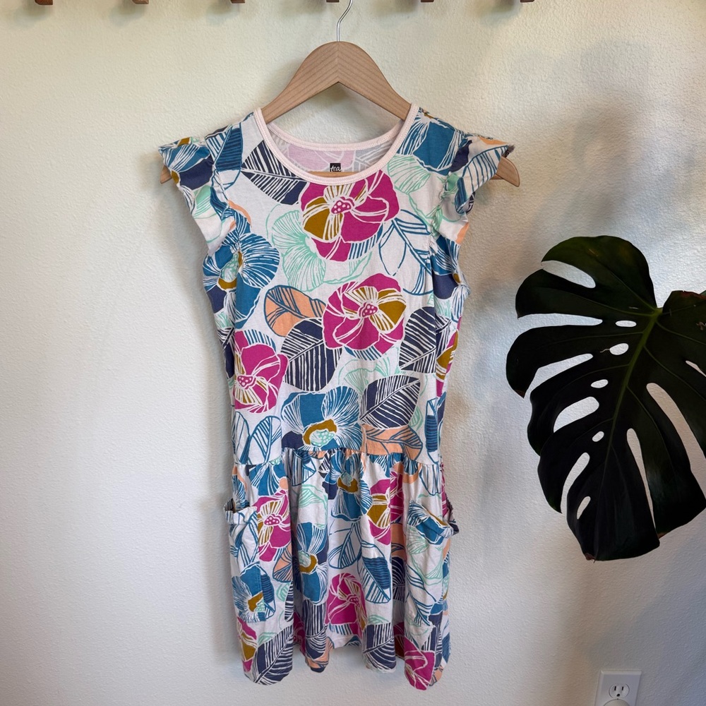 EUC Tea Dress with Ruffled Sleeves